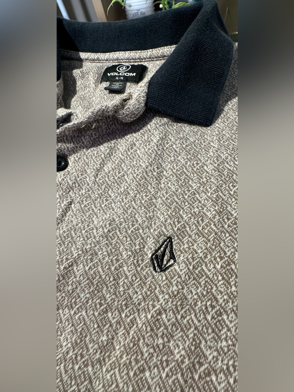 Volcom Beige and Black Zip-Up Sweater
